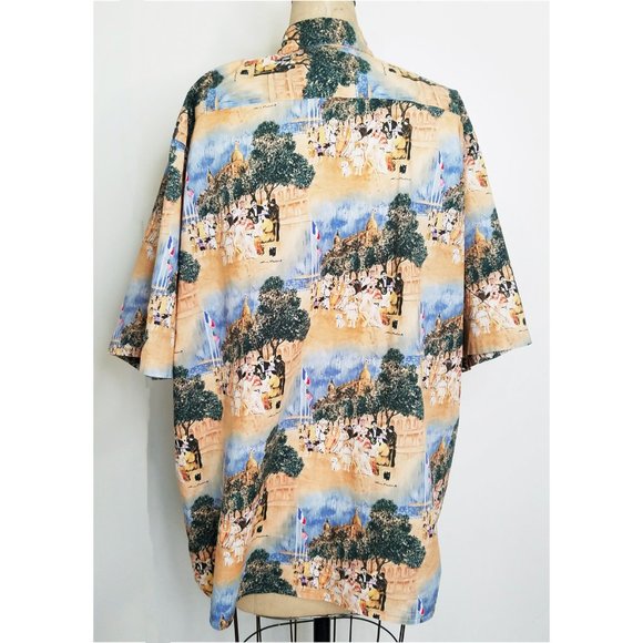 REYN SPOONER GUY BUFFET Collectiion Vintage Mens Button Shirt French Riviera - Picture 10 of 10